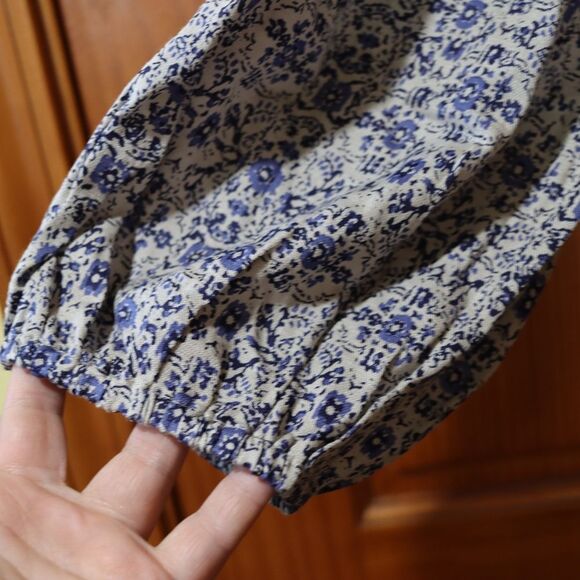 Lucky Brand Blue Floral Boho Peasant Top NWT Large Elegant Flowing Spring Style - Picture 5 of 14